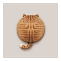 PADDY faceless fat cat 3D printed memory foam seat cushion